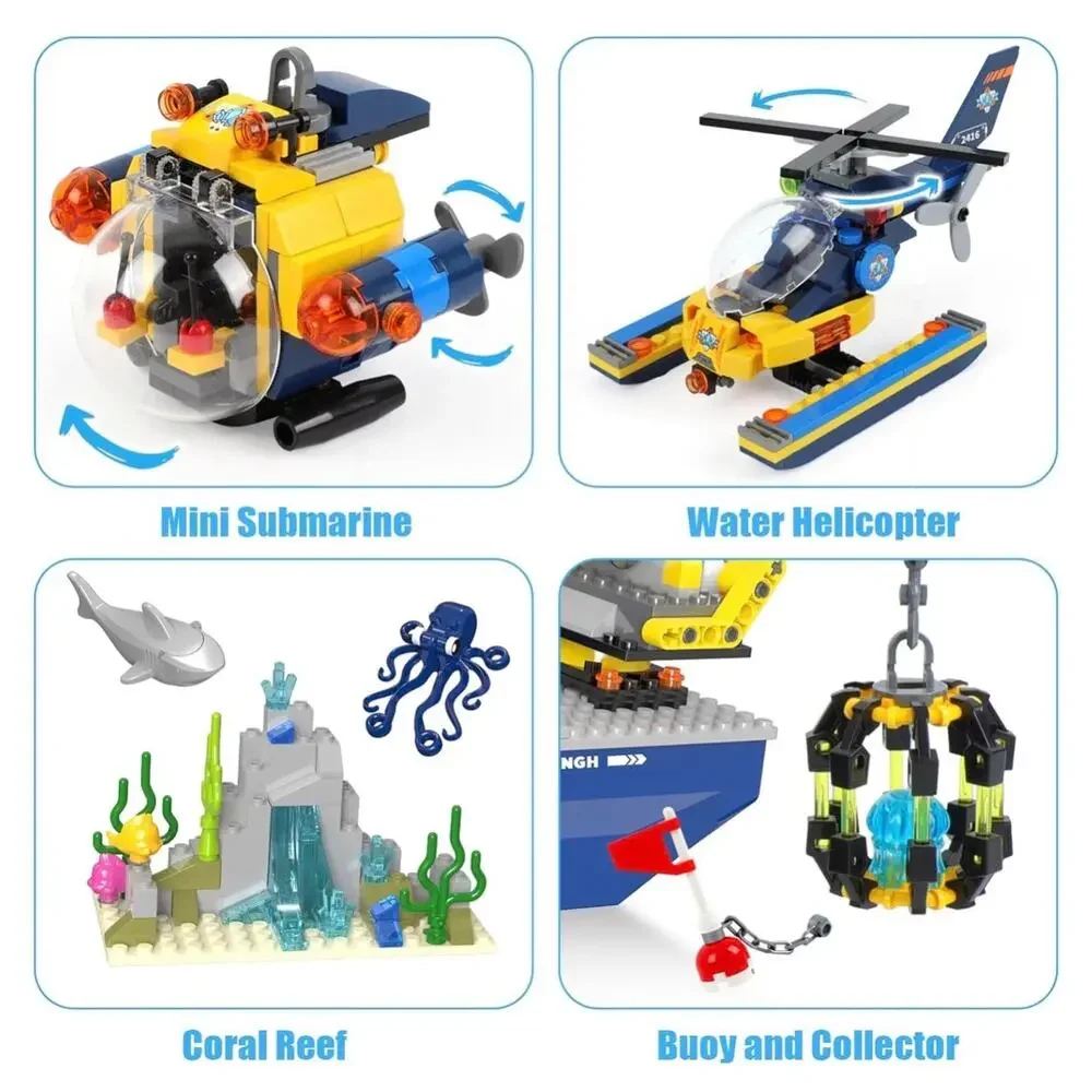 City Arctic Explorer Ship Building Toy 797 pcs Ocean Building‎ Toy Kyanite Squad